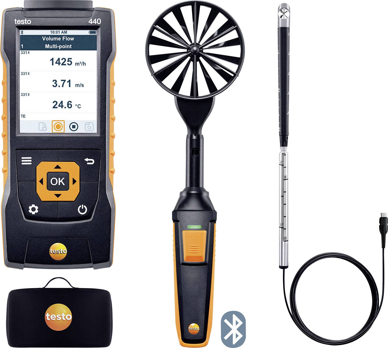 Anemometr testo 440 Set2 0563 4407, -200 do +1370 °C - obrazek 1
