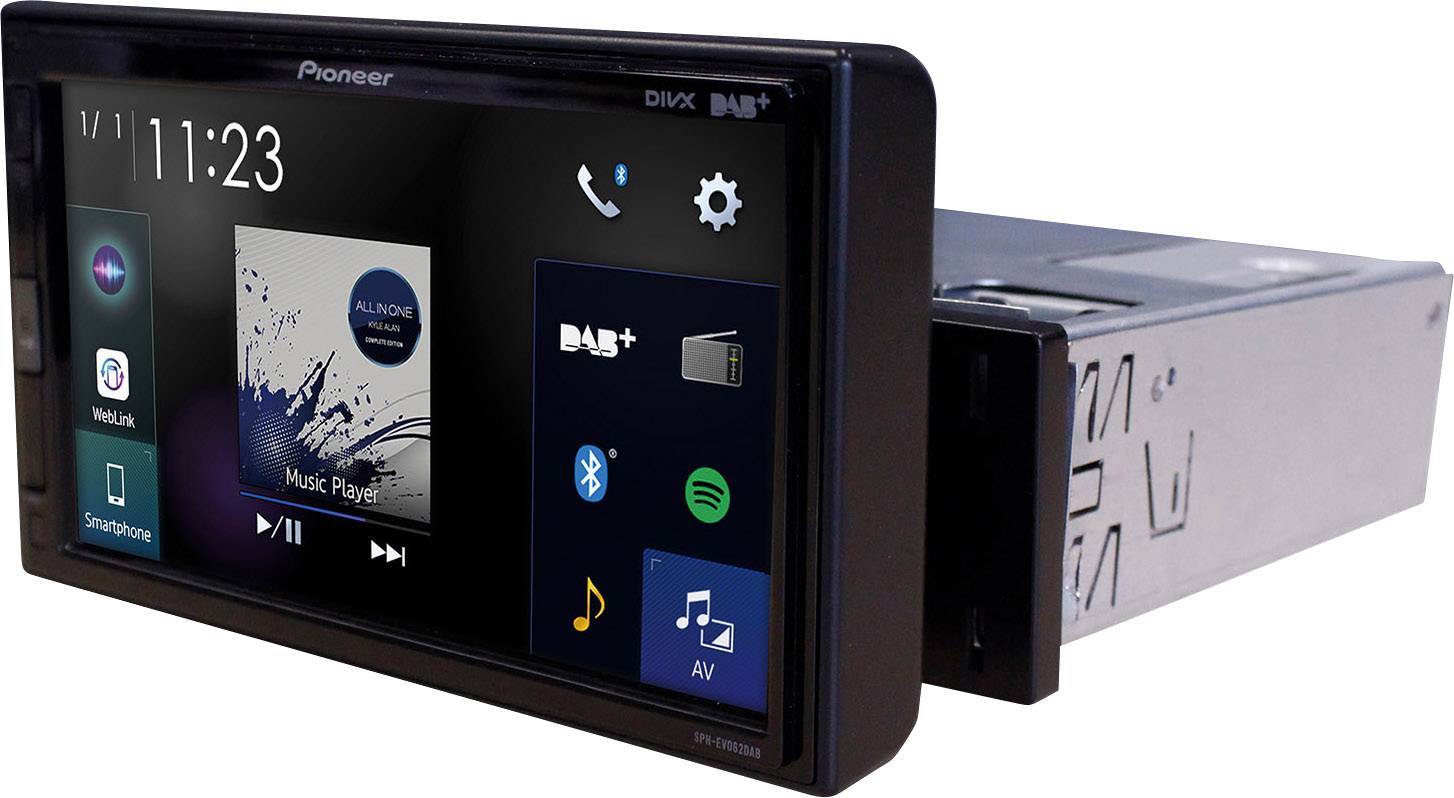 Pioneer SPH-EVO62DAB-UNI Odtwarzacz multimedialny Tuner DAB+, Zestaw głośnomówiący Bluetooth® , Aplikacja Radiowa, Złącz - obrazek 1