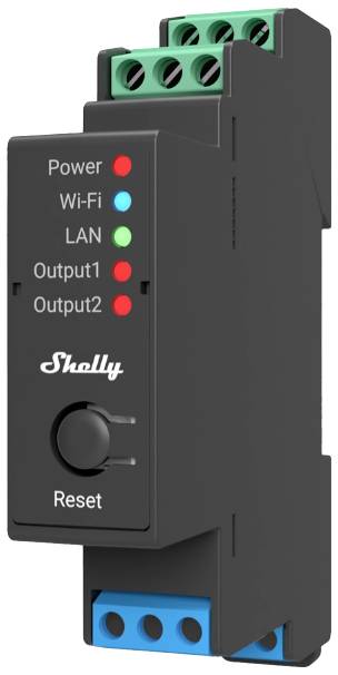 Shelly Shelly Pro 2 Shelly Przekaźnik na szynę DIN Bluetooth, Wi-Fi
