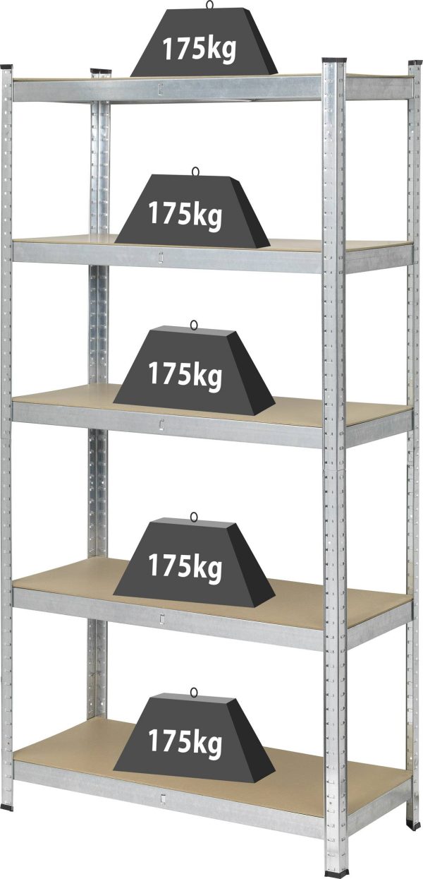 Regał warsztatowy, wzmocniony TOOLCRAFT TO-7863108, metal, MDF, Maks. obciążenie: 875 kg