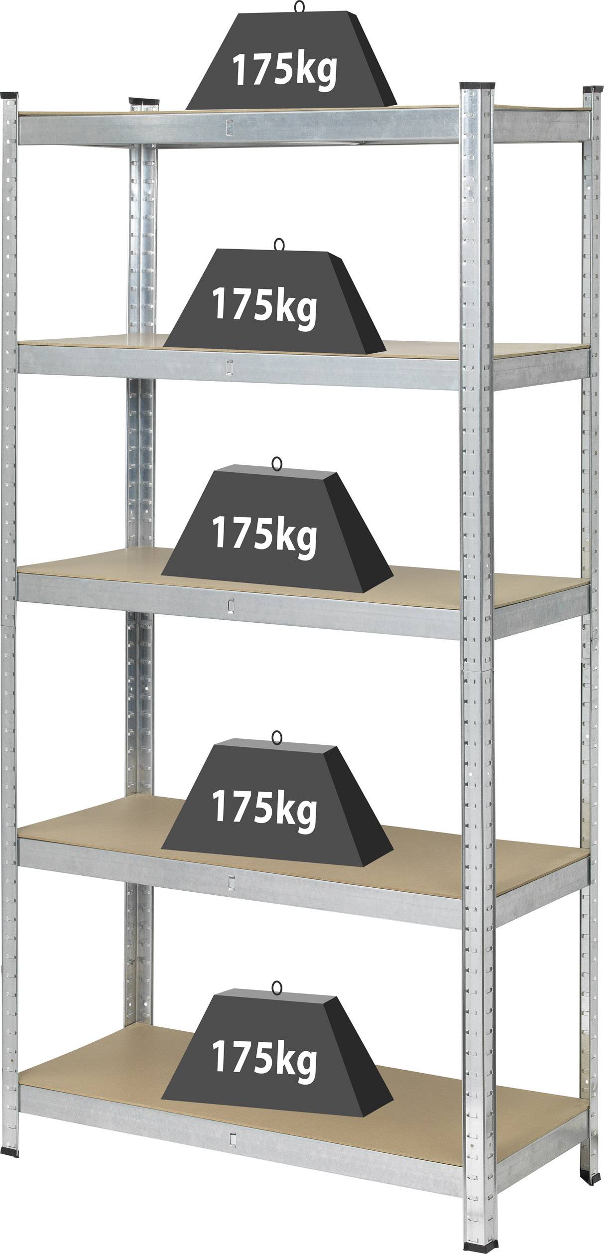 Regał warsztatowy, wzmocniony TOOLCRAFT TO-7863108, metal, MDF, Maks. obciążenie: 875 kg - obrazek 1