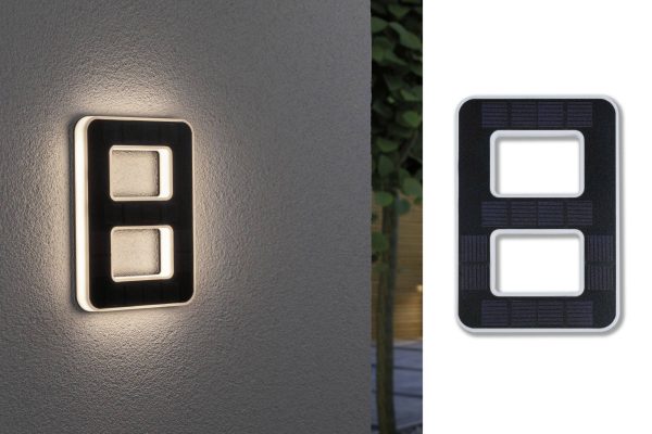 Podświetlany numer domu, solarny Paulmann 4000870798492 79849 0.20 W 20 lm IP44