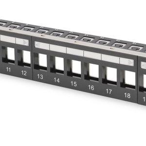 Digitus DIGITUS – Modulares Patchpanel für Keystone Jacks 1HE – unbestückt 24 Porty Patchpanel 483 mm (19″) brak specyfi Digitus DIGITUS – Modulares Patchpanel für Keystone Jacks 1HE – unbestückt 24 Porty Patchpanel 483 mm (19″) brak specyfi