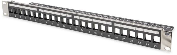 Digitus DIGITUS – Modulares Patchpanel für Keystone Jacks 1HE – unbestückt 24 Porty Patchpanel 483 mm (19″) brak specyfi