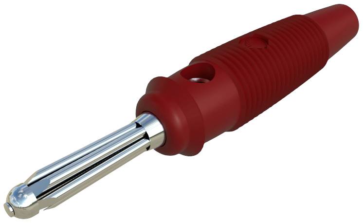 Wtyk bananowy SKS Hirschmann, O 4 mm, 16 A, czerwony - obrazek 1