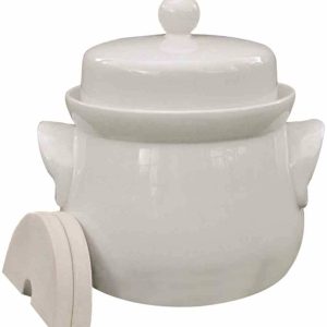 3202 Mini-Gärtopf creme 2,0 l mit Deckel und Steinen Garnek do fermentacji