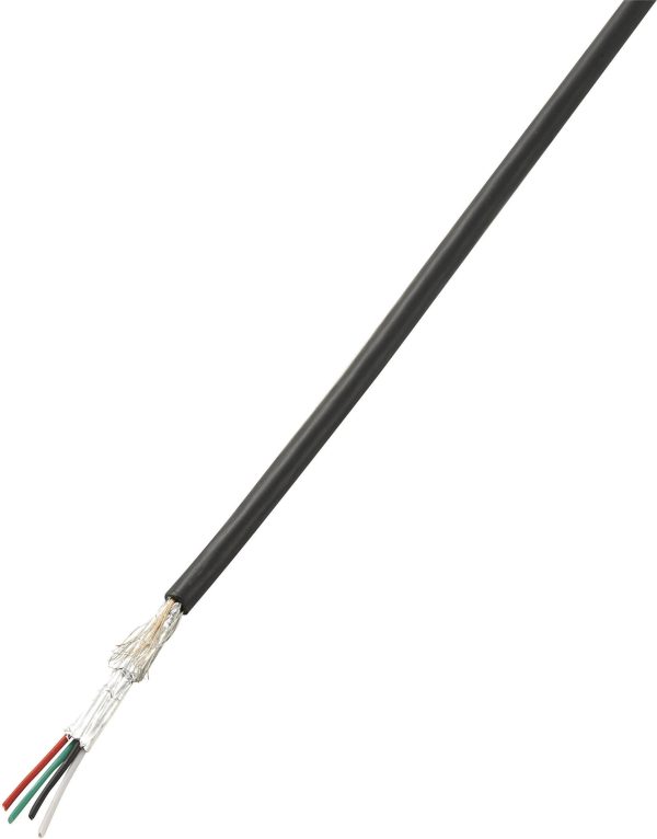 Przewód USB TRU COMPONENTS 1567123, 4 x 0.08 mm², 10 m, czarny