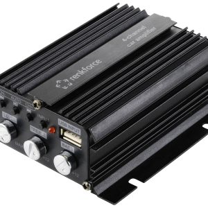 Renkforce RF-CMP-204 Wzmacniacz czterokanałowy 200 W Odtwarzanie dźwięku przez Bluetooth®/USB, Regulacja głośności / ton Renkforce RF-CMP-204 Wzmacniacz czterokanałowy 200 W Odtwarzanie dźwięku przez Bluetooth®/USB, Regulacja głośności / ton