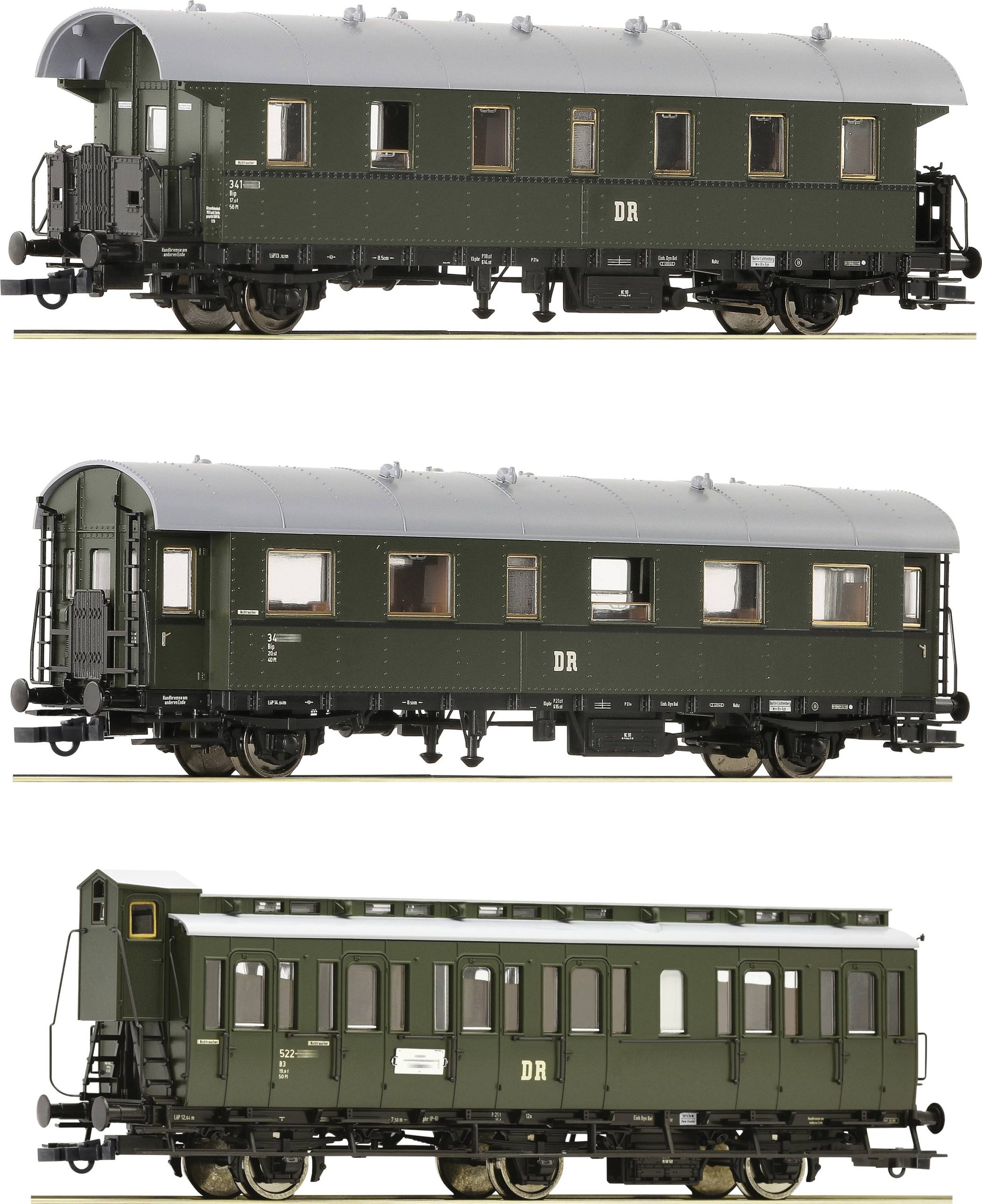 Wagon osobowy Roco 6200131 H0 Zestaw 3-częściowy 2: Pociąg linii bocznych DR - obrazek 1