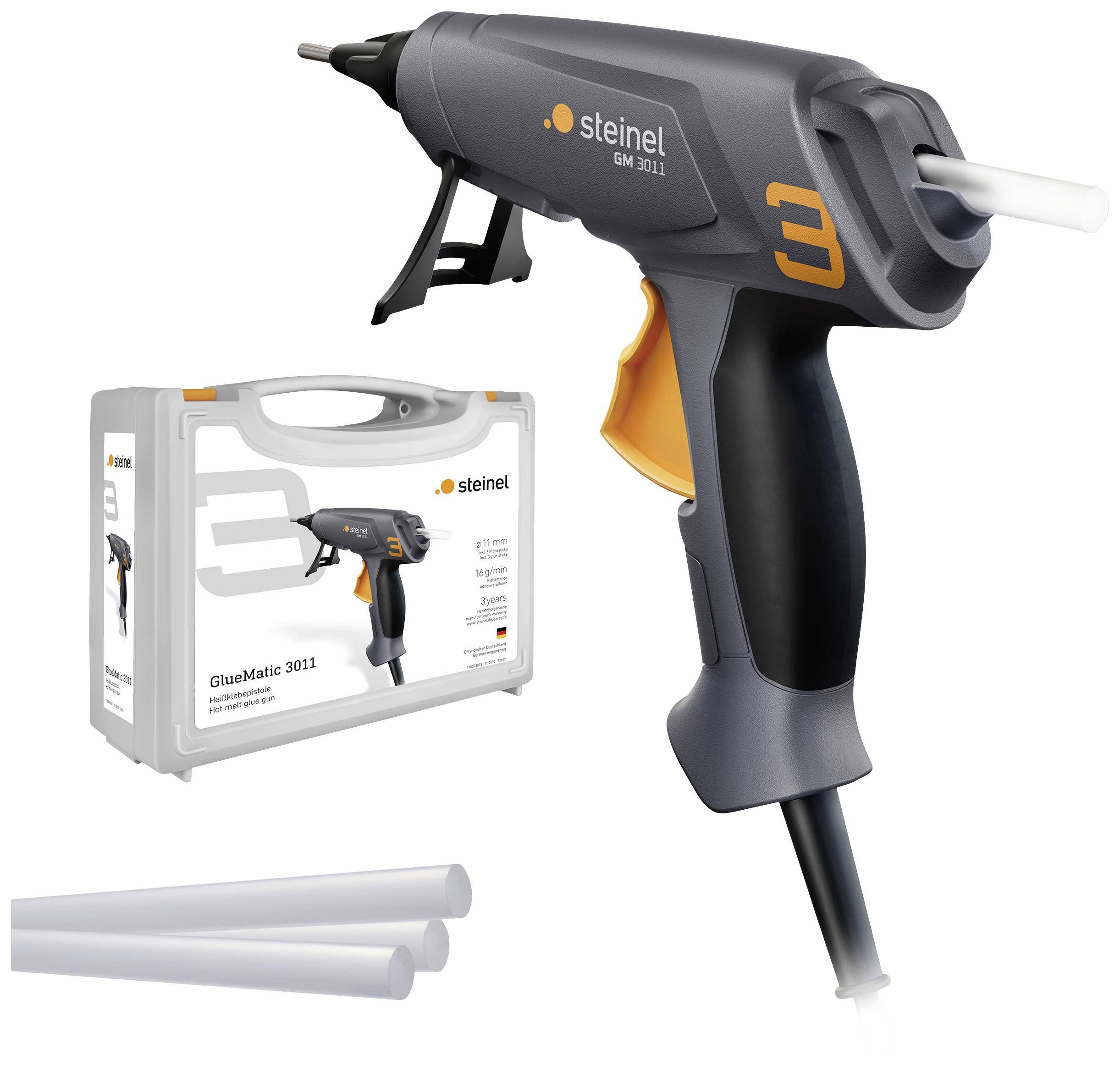 Steinel KLEBEPISTOLE GLUEMATIC 3011 KF Pistolet do klejenia na gorąco zaw. walizkę 11 mm 45 W 100 V 1 szt. - obrazek 1