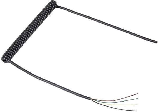 Przewód spiralny TRU COMPONENTS 1570978, 4 x 3.50 mm, od 188 mm do 500 mm, 1 szt.