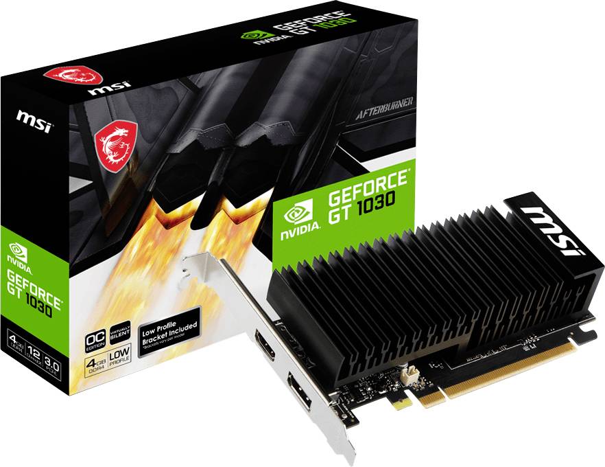 MSI Karta graficzna Nvidia GeForce GT1030 4 GB HDMI, DisplayPort Podkręcona, Niskoprofilowa - obrazek 1