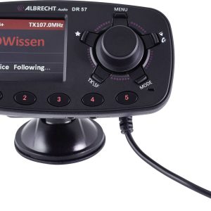 Odbiornik DAB+ Albrecht DR57 funkcja głośnomówiąca, uchwyt z przyssawką Odbiornik DAB+ Albrecht DR57 funkcja głośnomówiąca, uchwyt z przyssawką