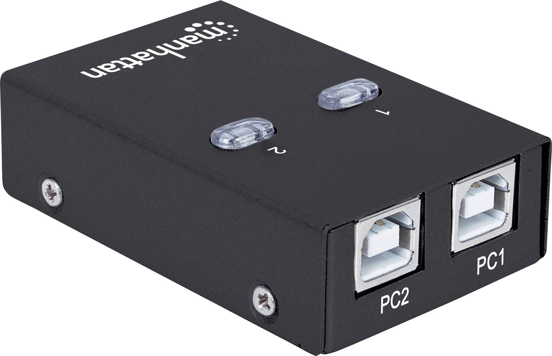 Przełącznik USB 2.0 Manhattan Manhattan USB-A Automatic Sharing Switch, 2x USB-B Ports, 480 Mbps (USB 2.0), 2 Porty - obrazek 1