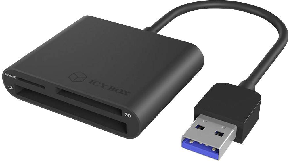 Zewnętrzny czytnik kart pamięci / Hub ICY BOX IB-CR301-U3 Externer Multi Card Reader (CF, SD, Micro SD) mit USB 3.0 Host - obrazek 1