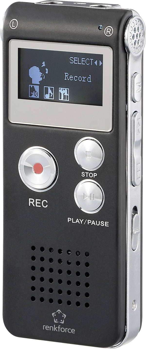 Dyktafon cyfrowy Renkforce RF-DVR-L169 RF-6691332, 8 GB, Czas nagrywania (maks.): 25 h