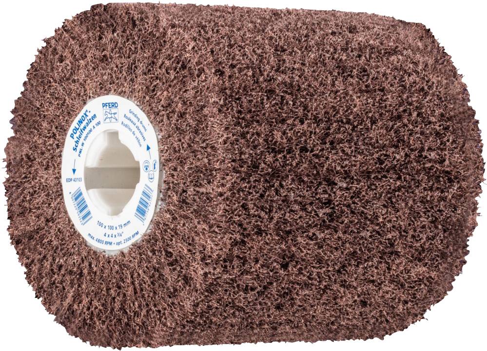 PFERD TOOLS 44641010 Wałek szlifierski z włókniny POLINOX PNL Ø 100 x 100 mm rowek 19 mm A 100 do dokładnego szlifowania - obrazek 1