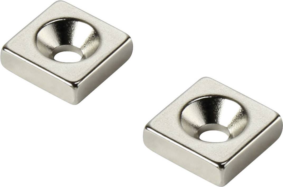 TRU COMPONENTS W10L10T3-M3 Magnes trwały prostokątny (D x S x W) 10 x 10 x 3 mm N35 Maksymalna temperatura graniczna: 80 - obrazek 1