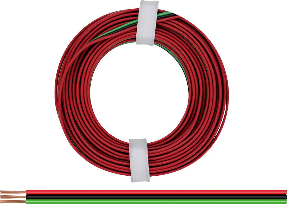 Donau Elektronik 318-014 Przewód linka 3 x 0.14 mm² + 3 x 0.14 mm² czerwony, zielony, czarny 5 m - obrazek 1