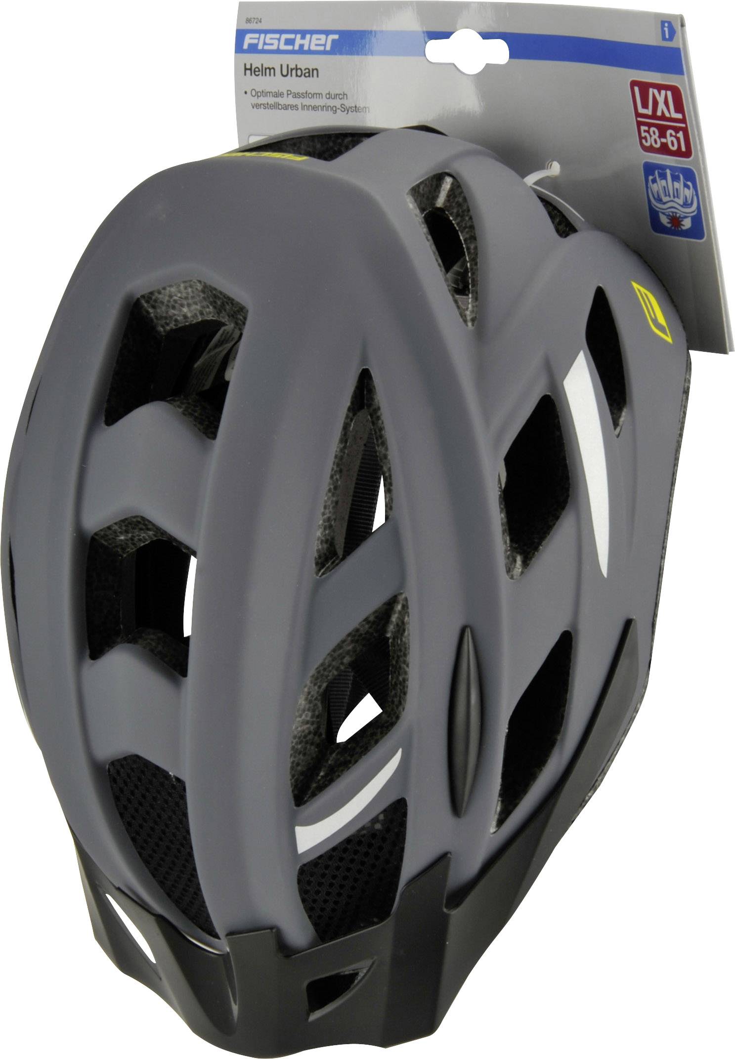 FISCHER FAHRRAD Urban Levin L/XL Kask MTB szary, czarny Rozmiar ubrań=L - obrazek 1