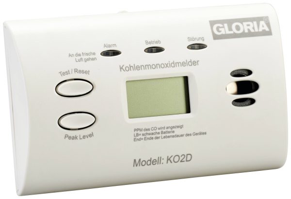 Gloria KO2D Czujnik czadu bateryjne Wykrywanie Tlenek węgla
