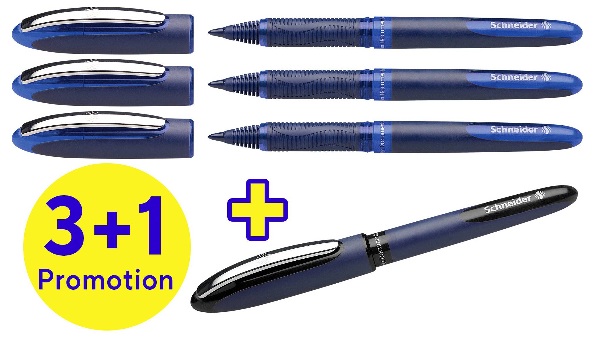 Schneider Schreibgeräte Pióro kulkowe One Business 06 0.6 mm czarny, niebieski 183084 4 szt. - obrazek 1