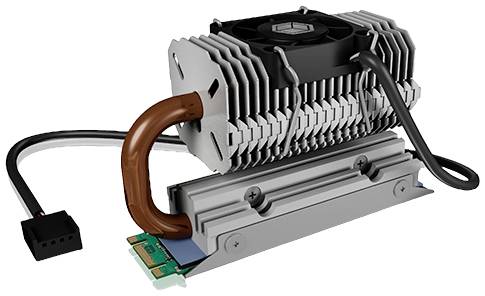 ICY BOX IB-M2HSF-705, M.2 Kühler mit Heatpipe und 30 mm Lüfter,Aluminium, Für M.2 SSDs Chłodnica dysku SSD M.2