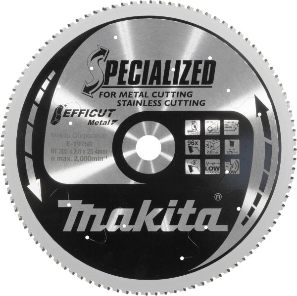 Brzeszczot 305×25,4×30, 96Z EFFICUT Makita E-19750 Średnica:305 mm Liczba zębów:96