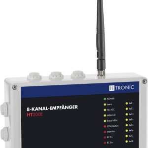 H-Tronic HT200E Odbiornik radiowy 8-kanałowy Częstotliwość 868.35 MHz, 869.05 MHz, 869.55 MHz 12 V Zasięg maksymalny 200 H-Tronic HT200E Odbiornik radiowy 8-kanałowy Częstotliwość 868.35 MHz, 869.05 MHz, 869.55 MHz 12 V Zasięg maksymalny 200