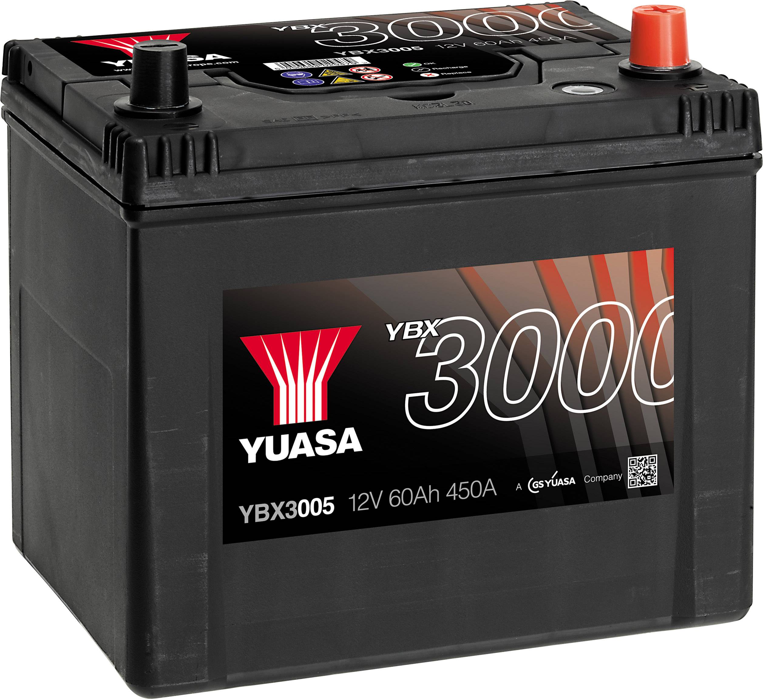 Yuasa SMF YBX3005 Akumulator samochodowy 60 Ah Połączenie biegunów: T1 - obrazek 1