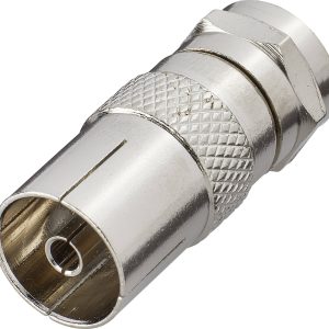 Adapter F-coax [złącze męskie F – złącze żeńskie antenowe 75 Ω] srebrny Renkforce