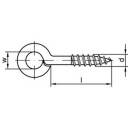 TOOLCRAFT Wkręt oczkowy (Ø x D) 8 mm x 20 mm stal galwanizowana ocynk. 100 szt.
