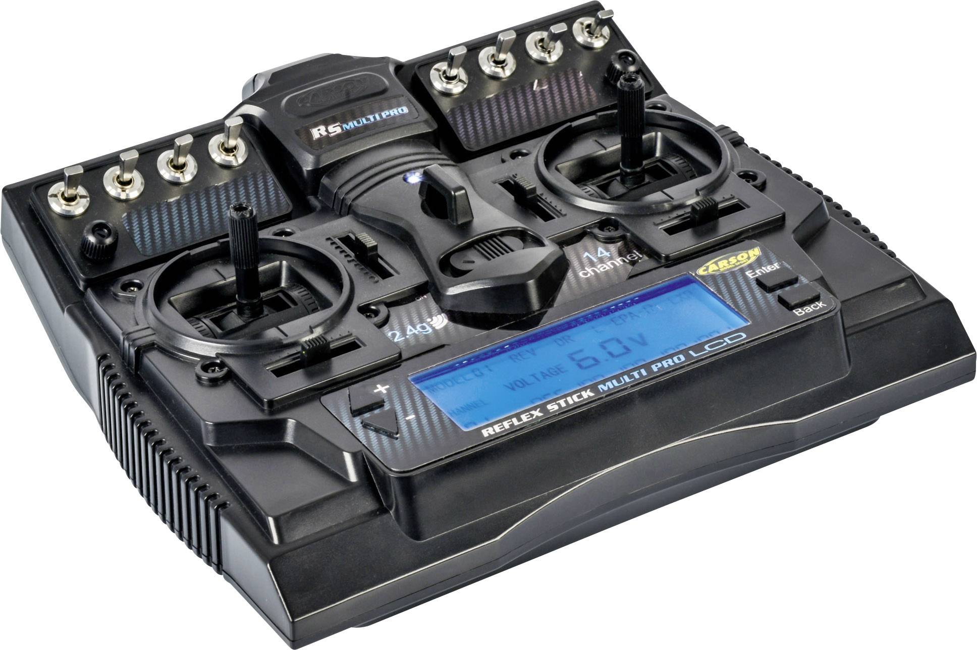Carson Modellsport Reflex Stick Multi Pro LCD Kontroler do zdalnego sterowania 2,4 GHz Ilość kanałów: 14 zawiera odbiorn - obrazek 1