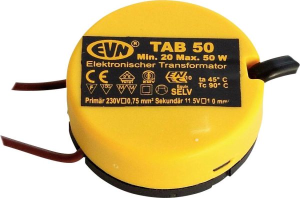 EVN TAB 50 Transformator halogenowy 12 V 20 – 50 W ściemniany z ściemniaczem z kontrolą faz