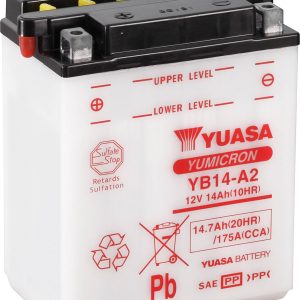Yuasa YB14-A2 Akumulator motocyklowy 12 V 14 Ah Połączenie biegunów: Zacisk śrubowy typu 8 Yuasa YB14-A2 Akumulator motocyklowy 12 V 14 Ah Połączenie biegunów: Zacisk śrubowy typu 8