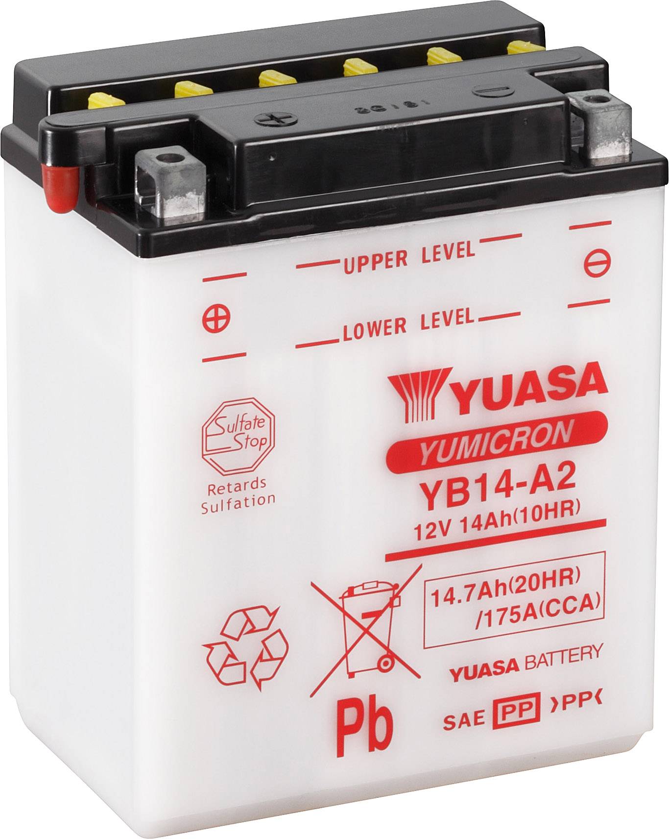 Yuasa YB14-A2 Akumulator motocyklowy 12 V 14 Ah Połączenie biegunów: Zacisk śrubowy typu 8 - obrazek 1