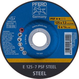 PFERD TOOLS 62012634 Psf Steel Tarcza tnąca wygięta Średnica 125 mm Średnica otworu 22.23 mm 10 szt. PFERD TOOLS 62012634 Psf Steel Tarcza tnąca wygięta Średnica 125 mm Średnica otworu 22.23 mm 10 szt.