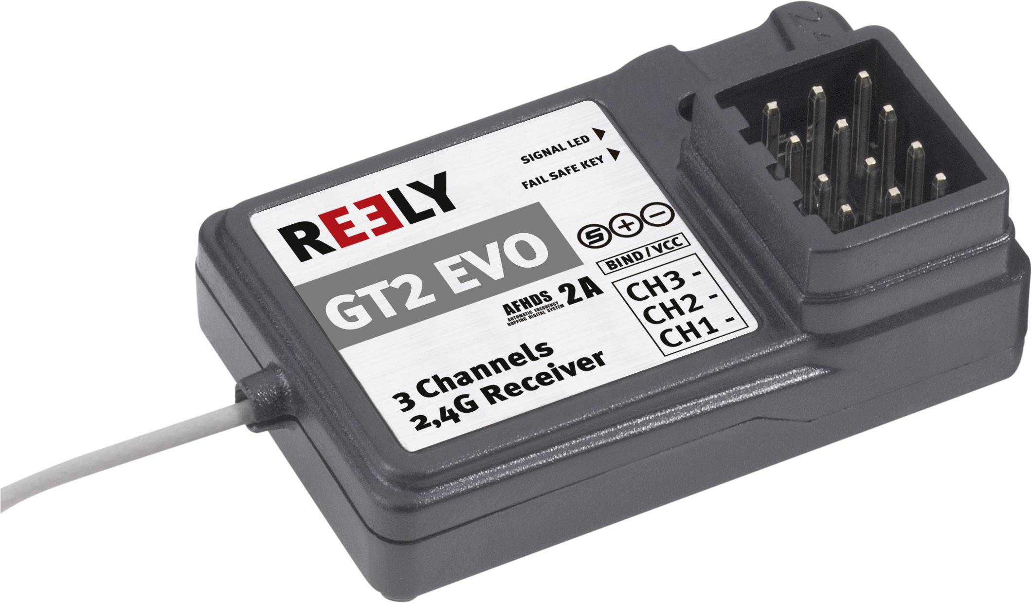 Odbiornik 3-kanałowy Reely GT2 EVO 2,4 GHz Rodzaj złącza JR - obrazek 1