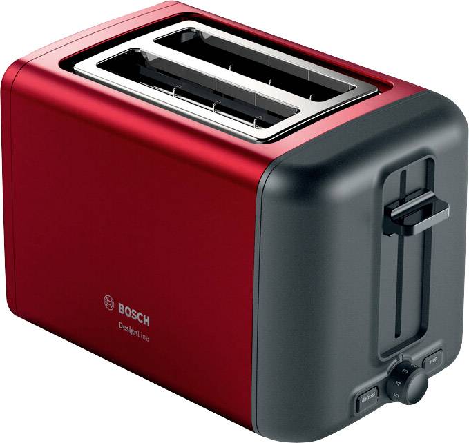 Bosch Haushalt TAT3P424DE Toster z wbudowanym podgrzewaczem do bułek czerwony - obrazek 1