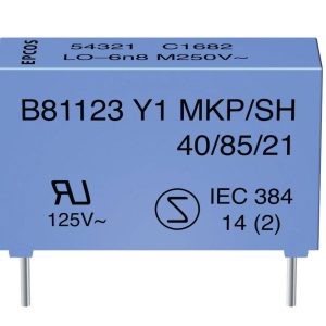 Kondensator tłumiący Y1 MKP, Epcos B81123-C1222-M, 2.2 nF, 250 V/50-60 Hz, Kondensator tłumiący Y1 MKP, Epcos B81123-C1222-M, 2.2 nF, 250 V/50-60 Hz,