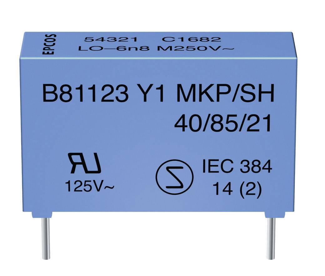 Kondensator tłumiący Y1 MKP, Epcos B81123-C1222-M, 2.2 nF, 250 V/50-60 Hz, - obrazek 1