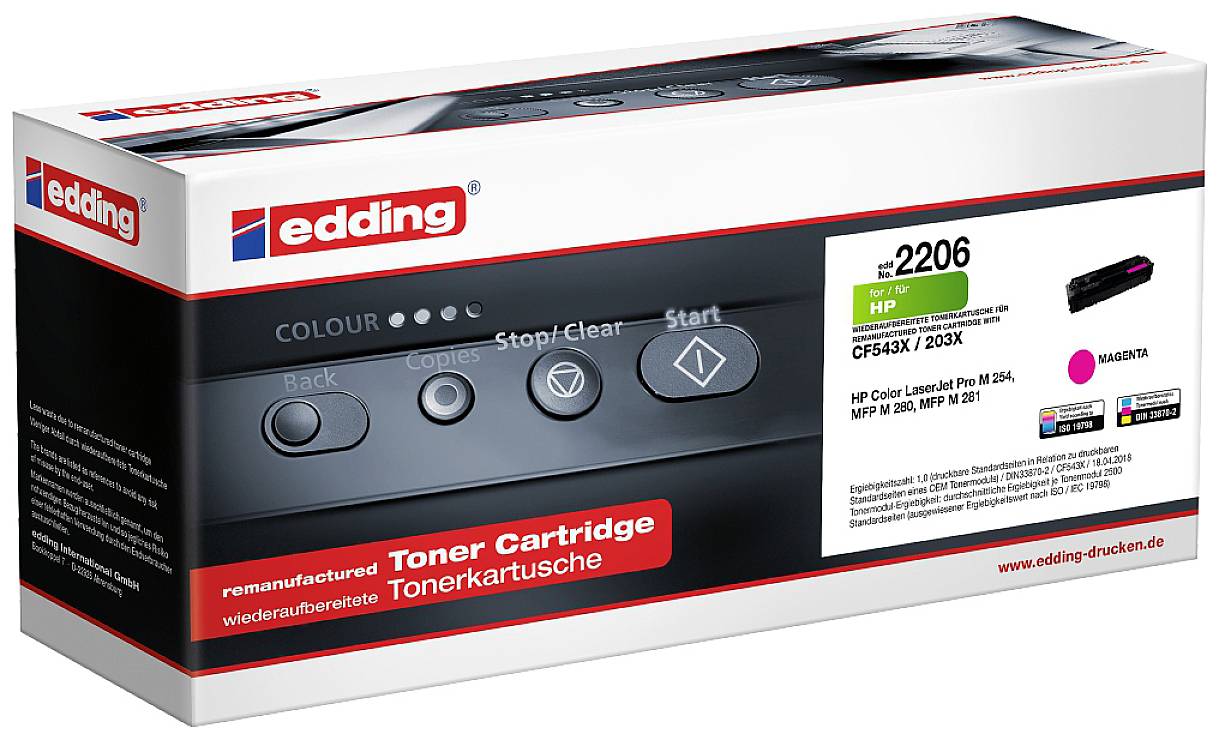 Edding Toner Zamiennik HP 203X (CF543X) zamiennik Magenta 2500 strony EDD-2206 18-2206 - obrazek 1