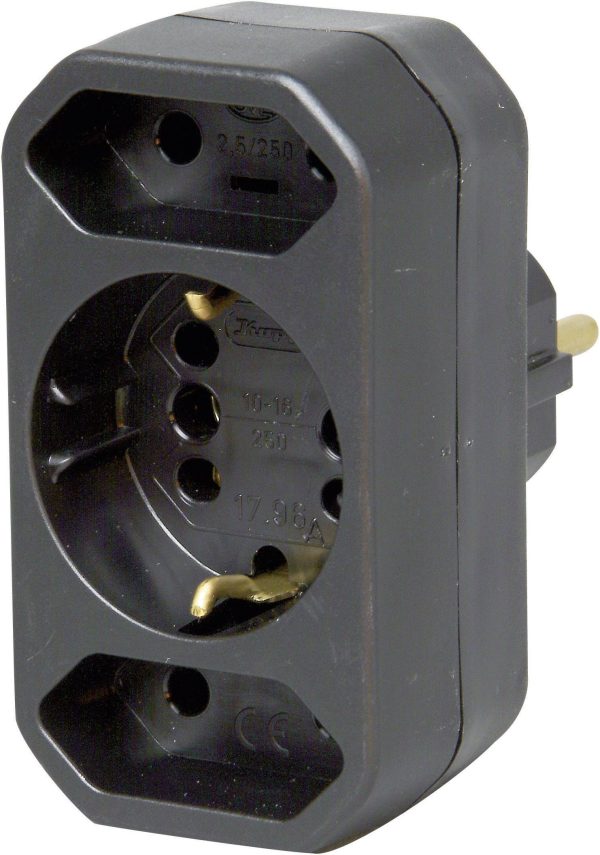 Rozdzielacz gniazdek Kopp DUOversal Adapter schwarz 179605004 3 x czarny
