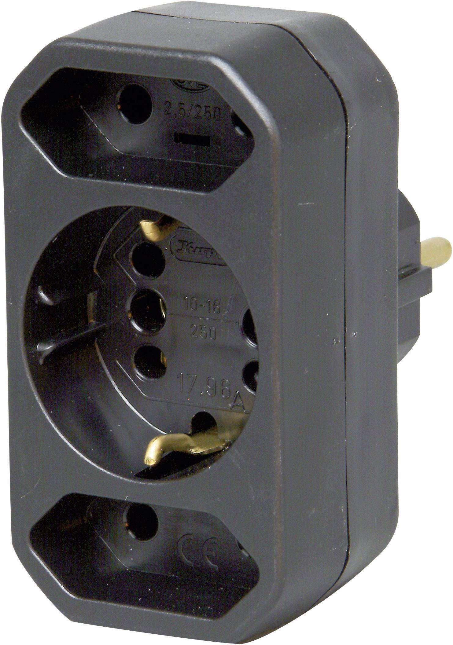 Rozdzielacz gniazdek Kopp DUOversal Adapter schwarz 179605004 3 x czarny - obrazek 1