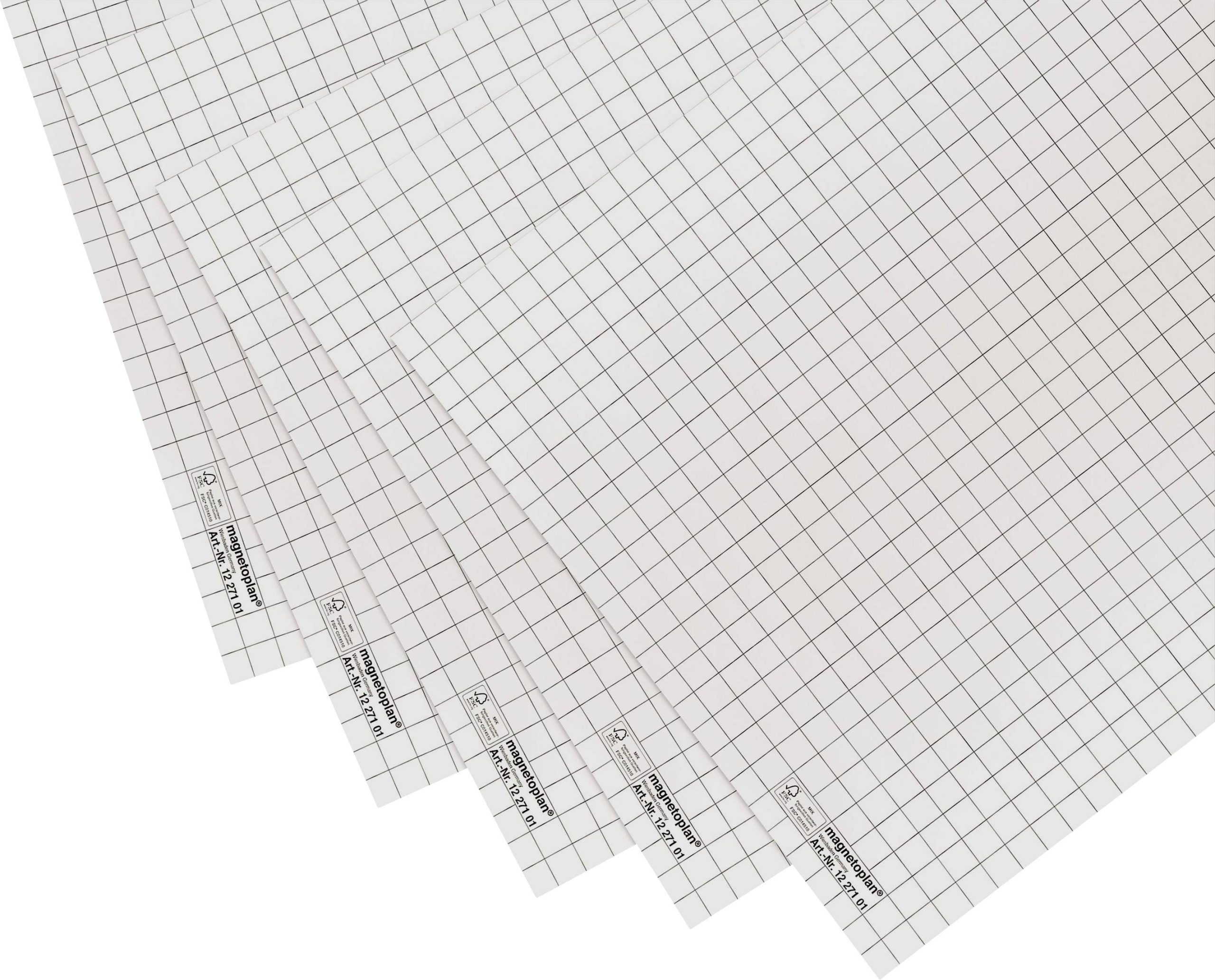 magnetoplan 1227301 Blok do flipchartu Ilość arkuszy: 100 w kratkę 690 mm x 650 mm x 930 mm biały - obrazek 1