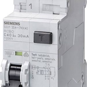Wyłącznik różnicowoprądowy/automatyczny Siemens 5SU13547KK13 2 styki 13 A 0.03 A 230 V Wyłącznik różnicowoprądowy/automatyczny Siemens 5SU13547KK13 2 styki 13 A 0.03 A 230 V