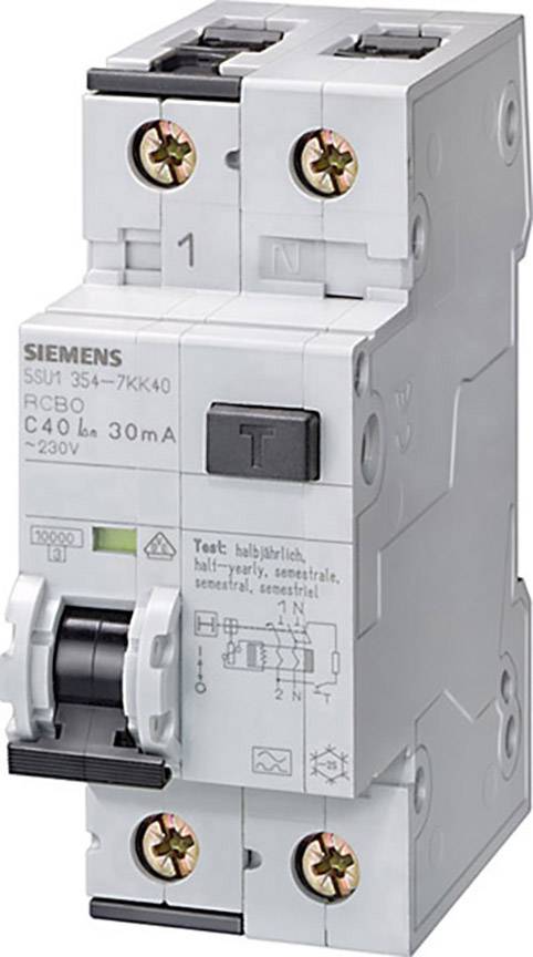 Wyłącznik różnicowoprądowy/automatyczny Siemens 5SU13547KK13 2 styki 13 A 0.03 A 230 V