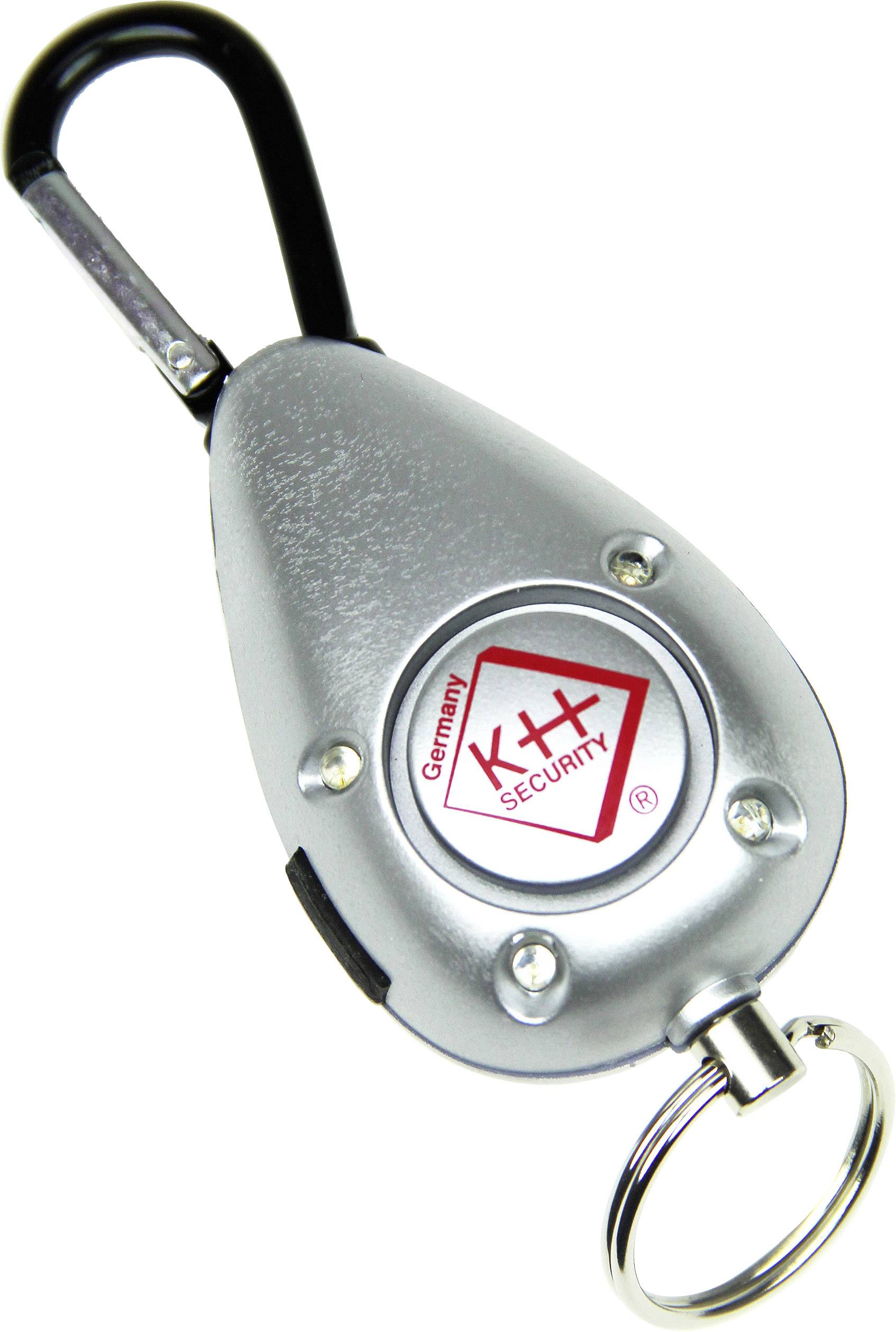 Alarm kieszonkowy kh-security 100190 z LED srebrny - obrazek 1