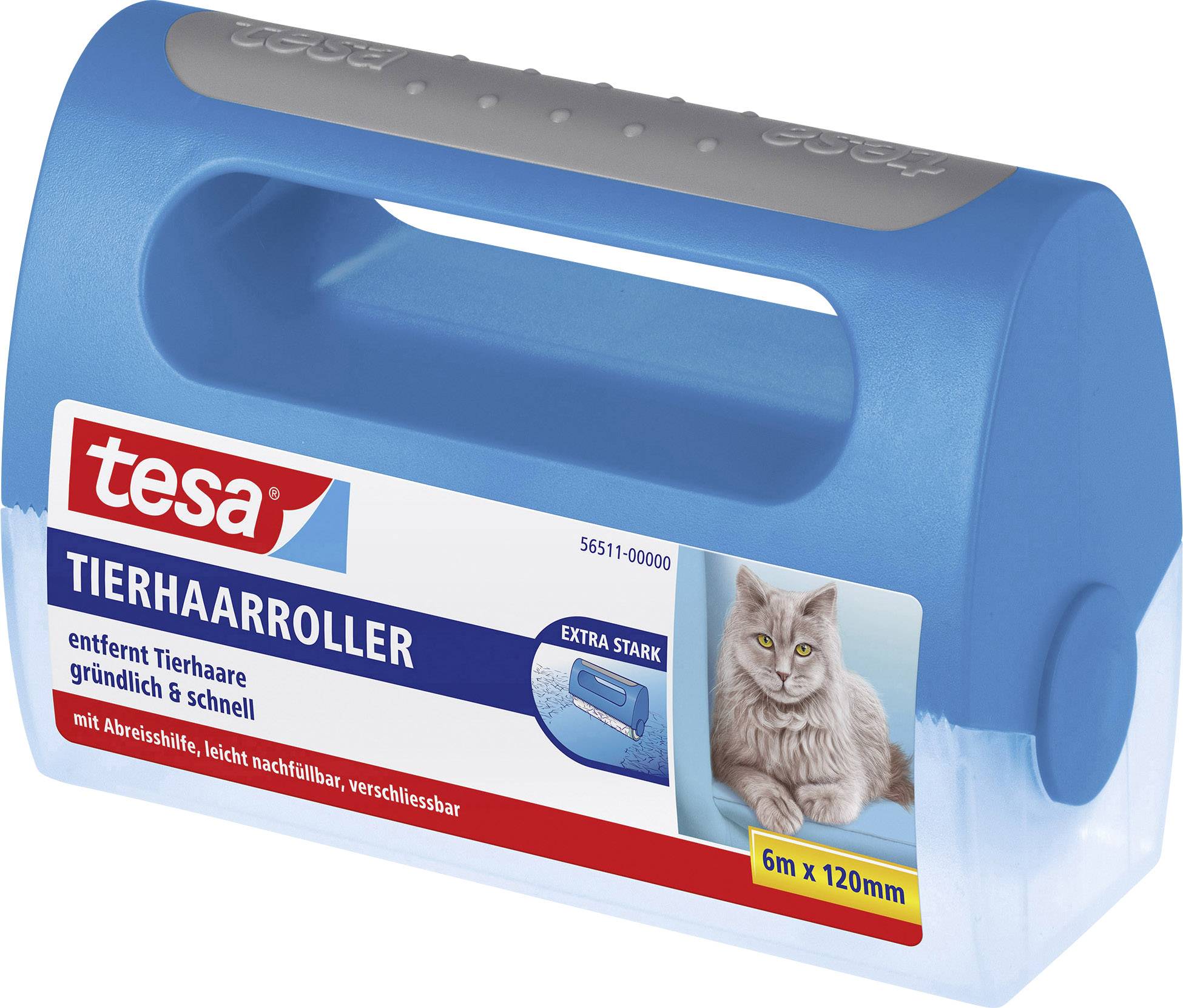 wałek do usuwania kłaczków tesa, 1 szt., niebieski - obrazek 1