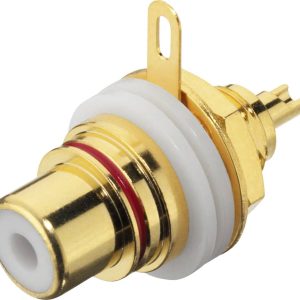 Złącze żeńskie do zabudowy cinch Monacor T-710GI 0344300, 1 par(a) Złącze żeńskie do zabudowy cinch Monacor T-710GI 0344300, 1 par(a)